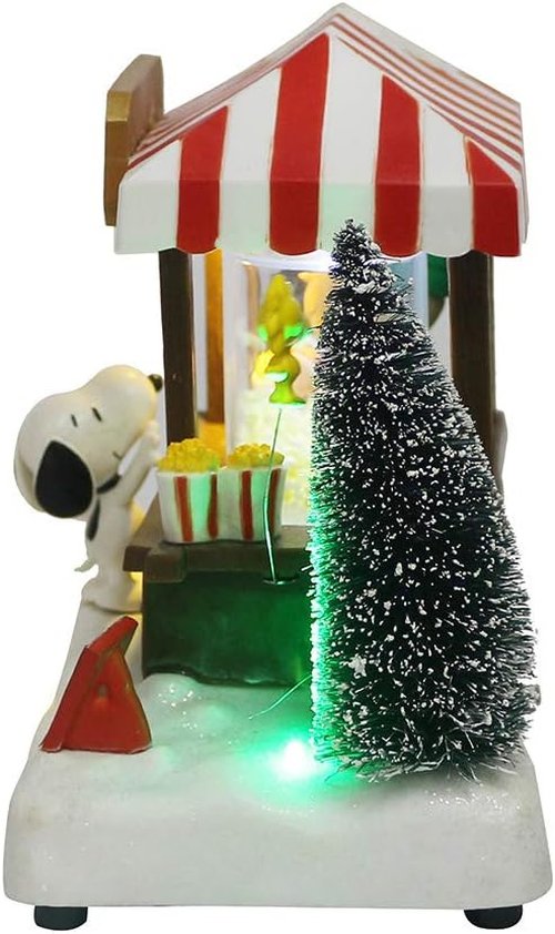 Kurt Adler 7-Inch LED Musical Table Piece - Battery-Operated Peanuts© Design for Holiday Decor
