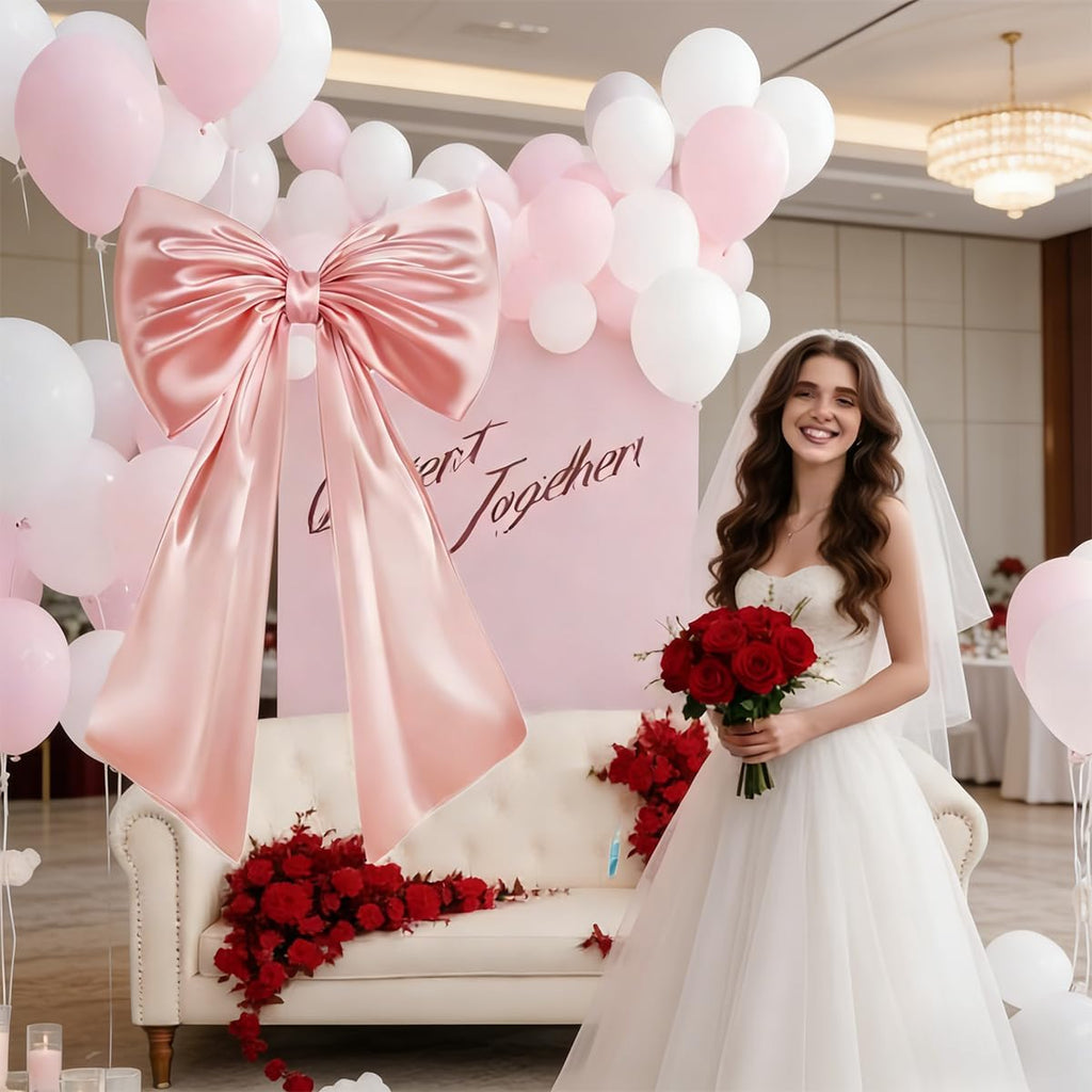 Skiennix Large Pink Bow Decor - 3D Design with Hidden Lining for Coquette Bedroom Wall | Party & Christmas Supplies (1 PCS)