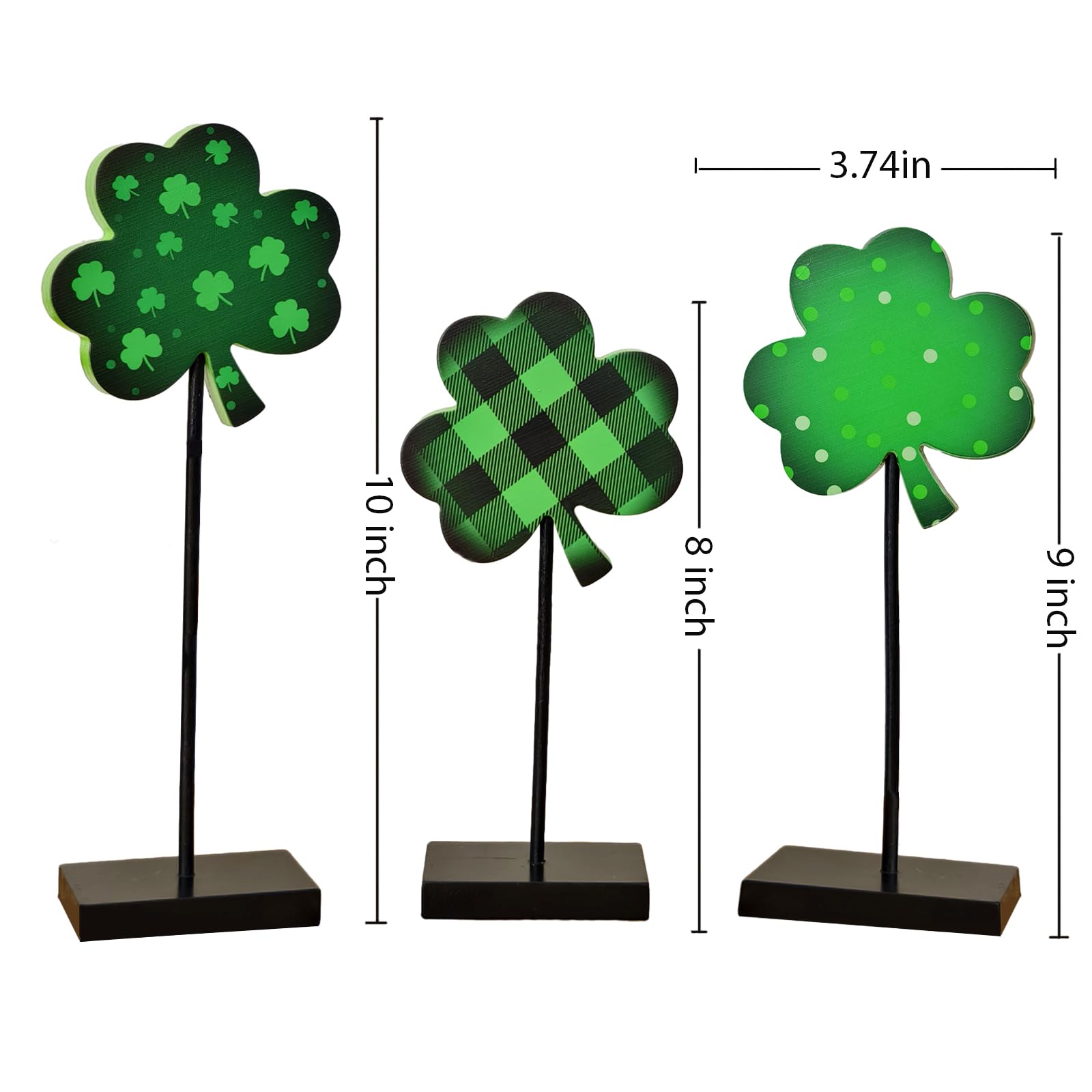 St Patricks Day Decorations Decor, Sharmrock Decorations, St. Patrick's Day Saint Patricks Day Decorations For Table Tiered Tray Decor, Wooden Shamrock Ornaments Lucky Irish Wood Sign For Home Indoor