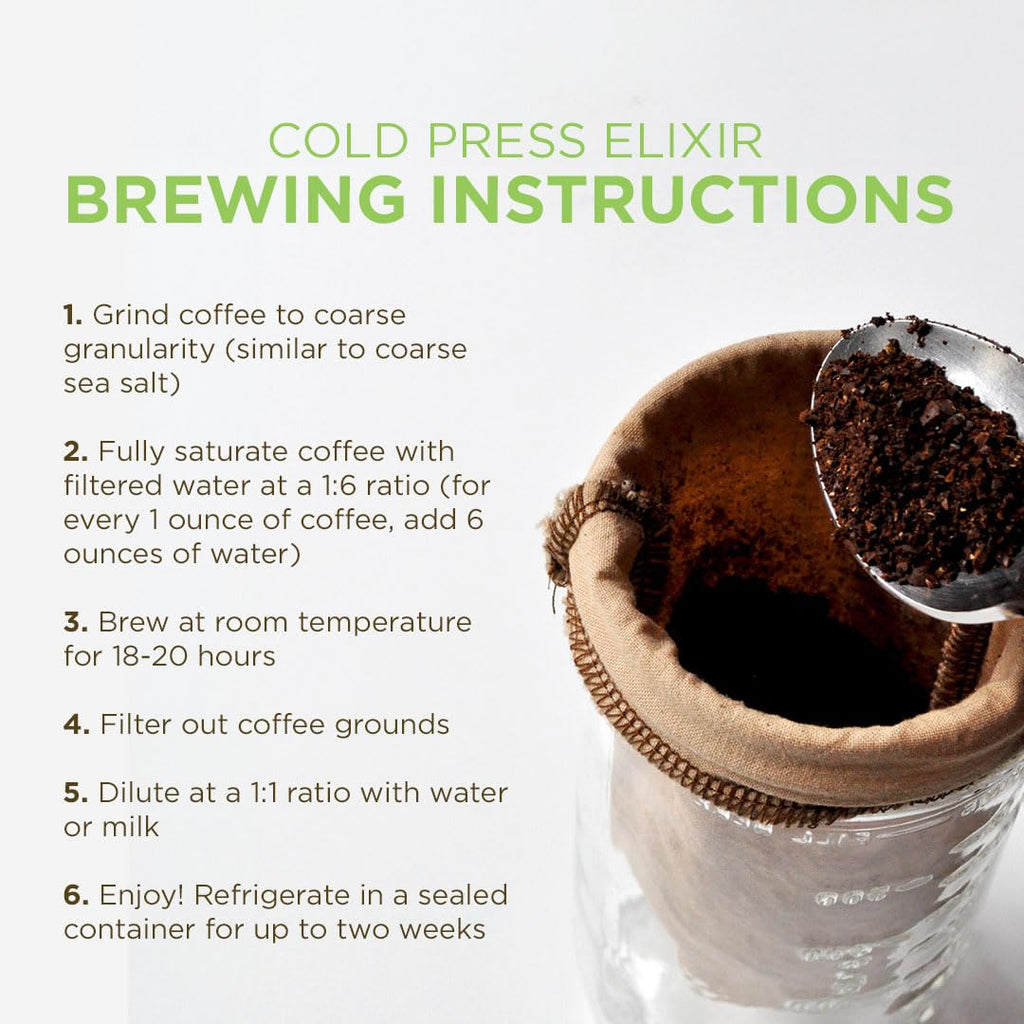 Tiny Footprint Coffee - Organic Cold Press Elixir Cold Brew | Blend of Light & Dark Roasts, Whole Bean Coffee | Fair Trade, Shade Grown & Carbon Negative | 3 Pounds