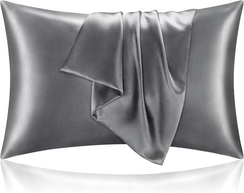 BEDELITE Satin Pillowcase - Super Soft & Cooling for Hair and Skin | 2-Pack Queen Size (20"x30", Dark Grey)