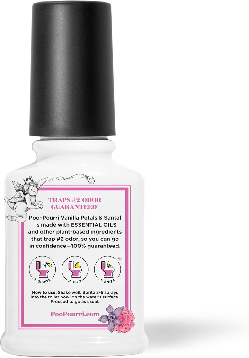 Poo-Pourri Toilet Spray - Before-You-Go Vanilla Petals & Santal, 2 Fl Oz | Odor Eliminator