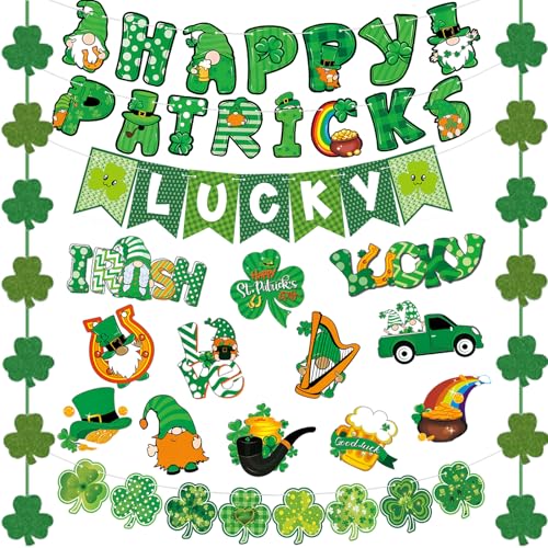 St. Patrick's Day Decorations Set - Pre-Assembled Banners & Garlands