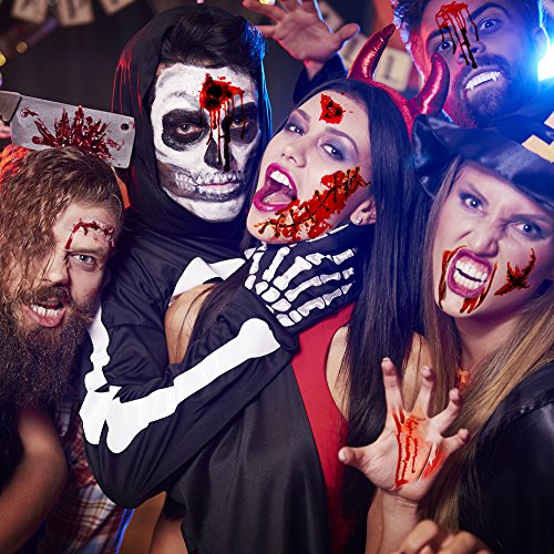 Zombie Scars Temporary Tattoos with Fake Blood Halloween Makeup