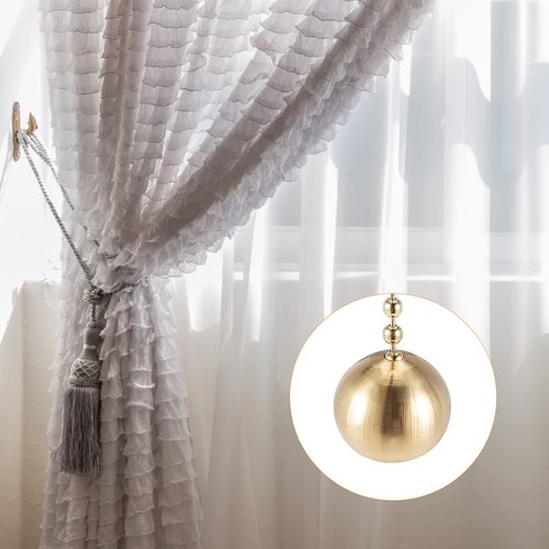 YOKIVE 2 Pcs Ceiling Fan Pull Chain, Chain Decorative Extensions with Brass Ball Lamp Ornaments, Great for Fans, Ceiling Lamp, Home (Golden, 12-Inch)