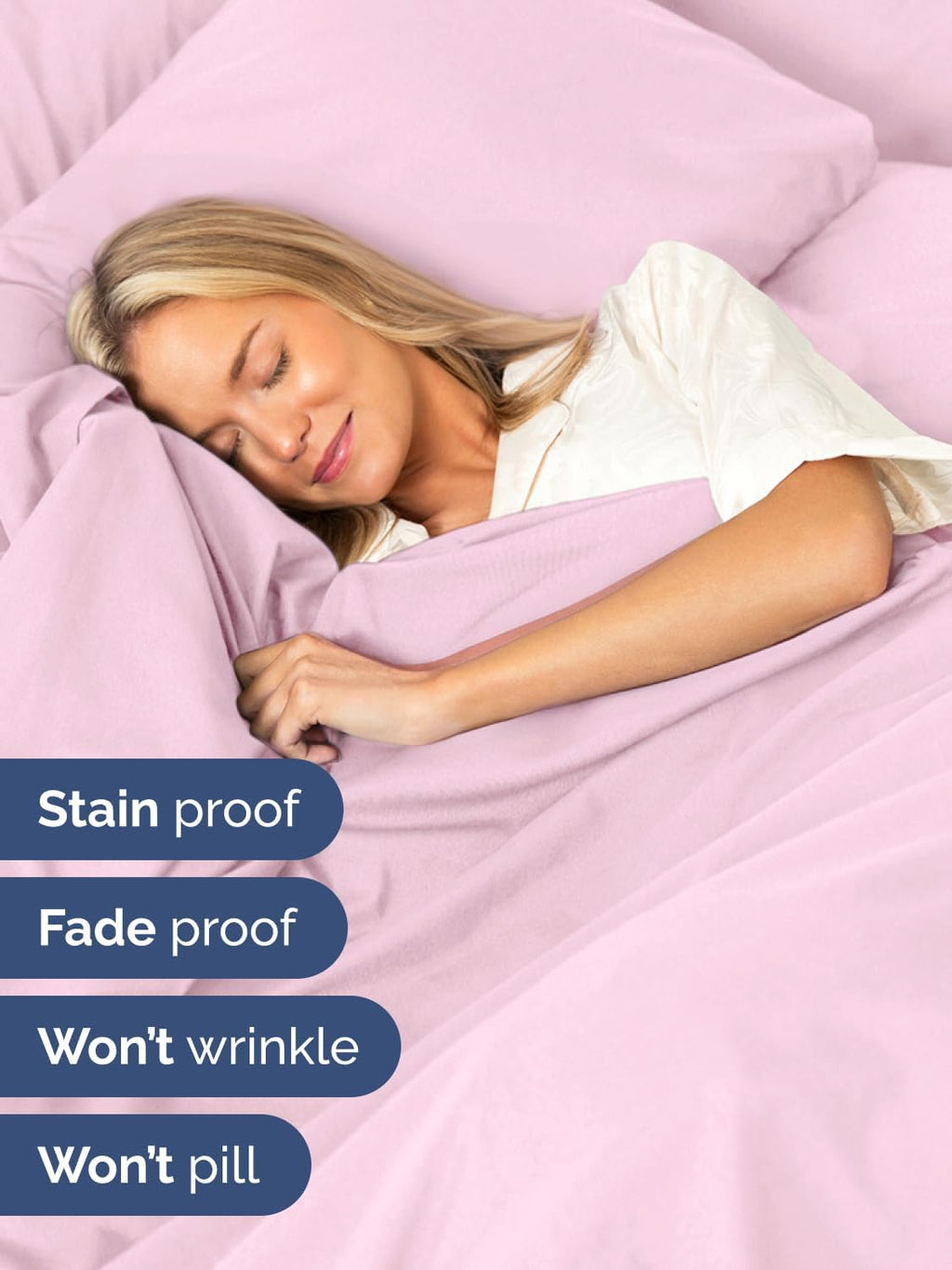 Skiennix Extra Deep Twin Sheet Set | 4-Piece Breathable Cooling Bedding - Soft, Wrinkle-Free Light Pink