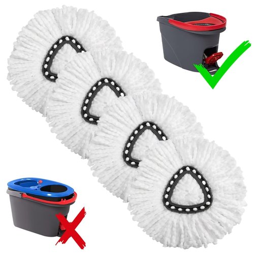 4-Pack Mop Replacement Heads for Ocedar Mop Replace Head EasyWrin Spin Mop Heads Replacements, Easy Cleaning Mop Head Replacement