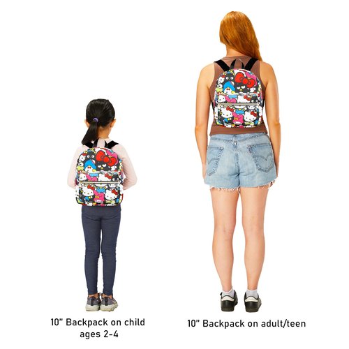 Hello Kitty and Friends Mini Backpack for Kids - Bundle with 10" Sanrio Backpack, Water Bottle, Stickers, More | Hello Kitty Travel Bag for Girls