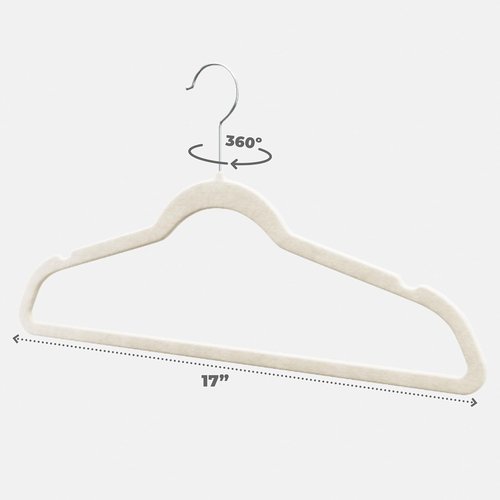 Home-it Premium Velvet Hangers - 50 Pack Ivory Non-Slip Heavy Duty Clothes Hangers | Ultra Thin Design for Suits, Jackets, and Pants