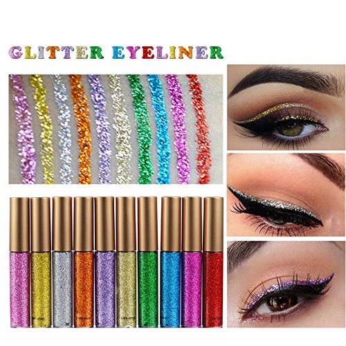 Dragonranee Liquid Glitter Eyeliner Waterproof Metallic Shimmer Eyeshadow Dark Golden
