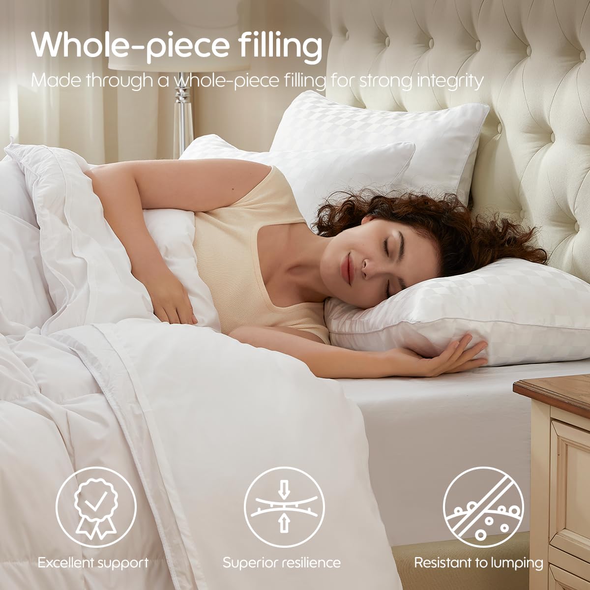 Swandream Pillows Standard Size Set of 4 Soft and Skin Friendly | Down Alternative Pillow for Back, Stomach or Side Sleepers, 20x26 Inches
