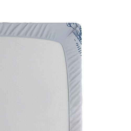 Ambesonne Winter Fitted Sheet, Sketchy Graphic of a Downhill Ski Elements in Snow Relax Calm View, Soft Decorative Fabric Bedding All-Round Elastic Pocket, Twin Size, White Blue