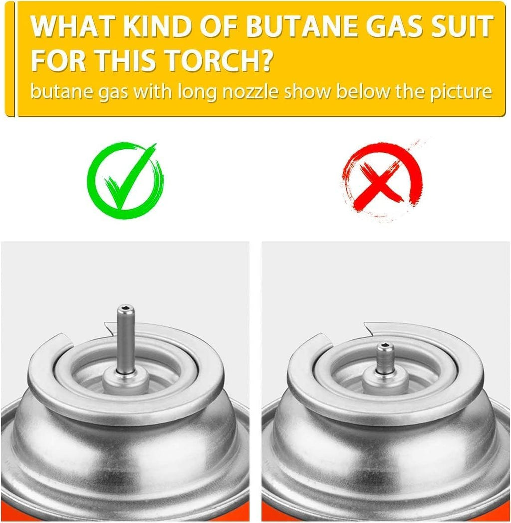 TBTeek Butane Torch - One-Hand Operation Kitchen Lighter with Adjustable Flame | Perfect for BBQ, Baking, and Crafts