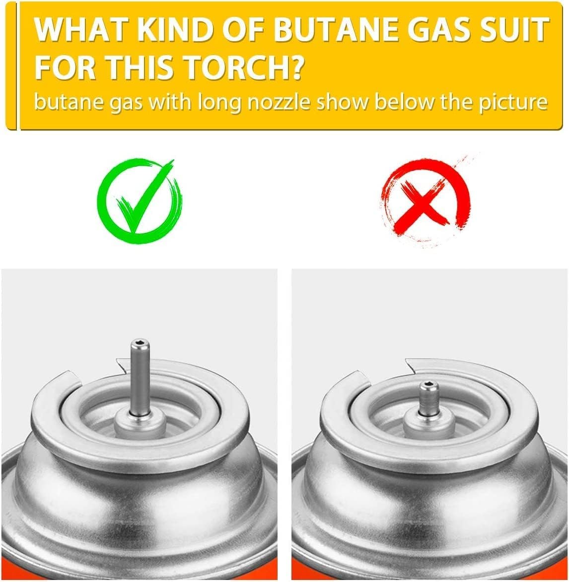 TBTeek Butane Torch - One-Hand Operation Kitchen Lighter with Adjustable Flame | Perfect for BBQ, Baking, and Crafts