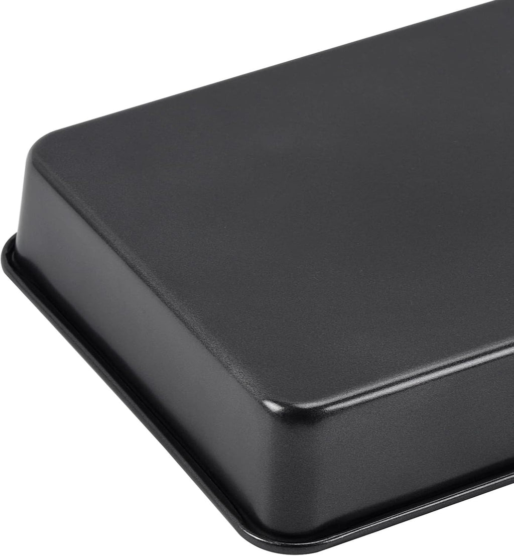 Skiennix Nonstick Roasting Pan Set - Deep Baking Pans for Oven | 3-Piece Black Cake Pan Set