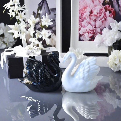 2PCS Toilet Bolt Covers Decorative, Ceramic Toilet Bolt Caps Decorative, Funny Toilets Screw Cover Caps, Lovely Swan Toilets Bowl Bolt Covers, Easy Installation Bathroom Accessories (White)