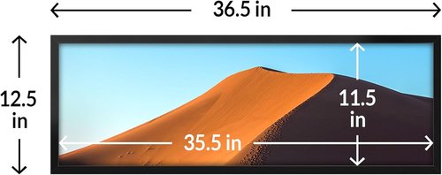 LaVie Home 12x36 Picture Frame - Black Wall Display Frame with HD Plexiglas | Vertical & Horizontal Use
