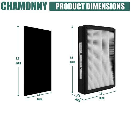 CHAMONNY IAF-H-100A Idylis A Replacement Filter Size A, Compatible with Filtrete FAP-C01-A and IDYLIS AC-2119, IAP-10-100, IAPC-40-140, IAP-10-150 Air Purifier, 2 H13 True HEPA Filters + 4 Pre-filters