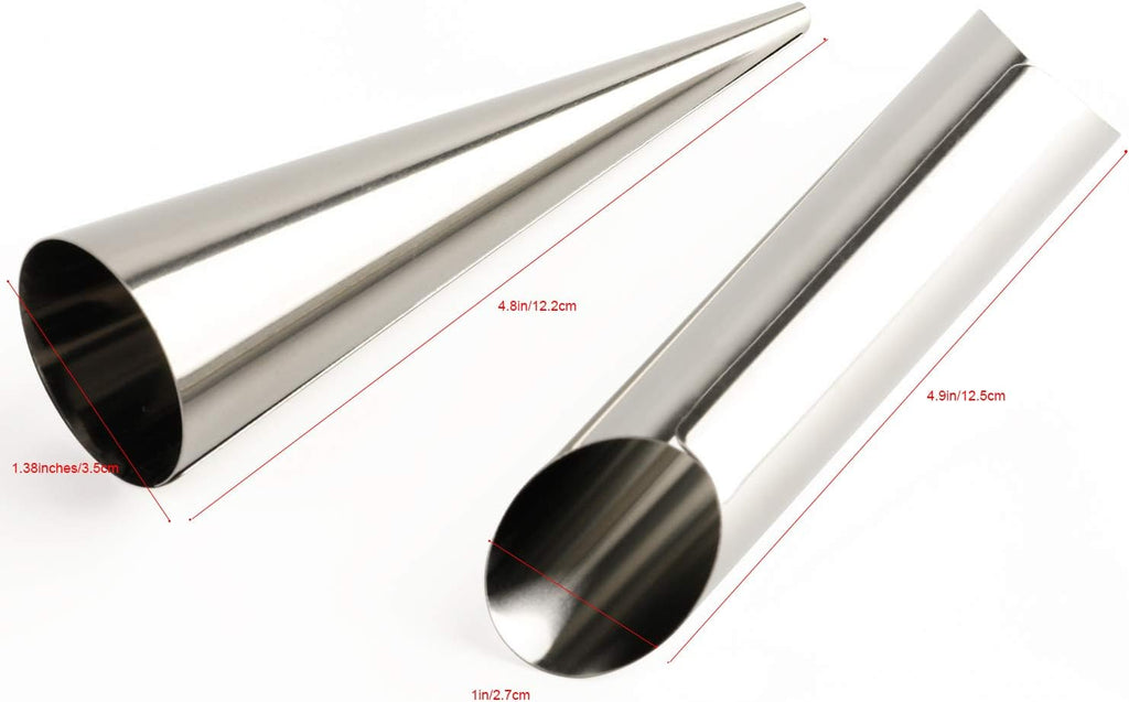 Skiennix Cream Horn Molds - Stainless Steel Cannoli & Croissant Cone Tubes | Durable Design