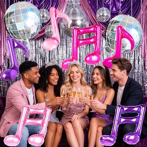 Kpop Music Note Balloons - 10 Pack for Birthday Parties