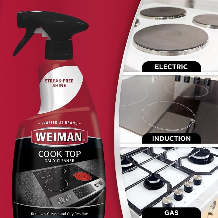 Weiman Glass & Ceramic Cooktop Cleaner - 12 oz Stovetop Polishing Solution