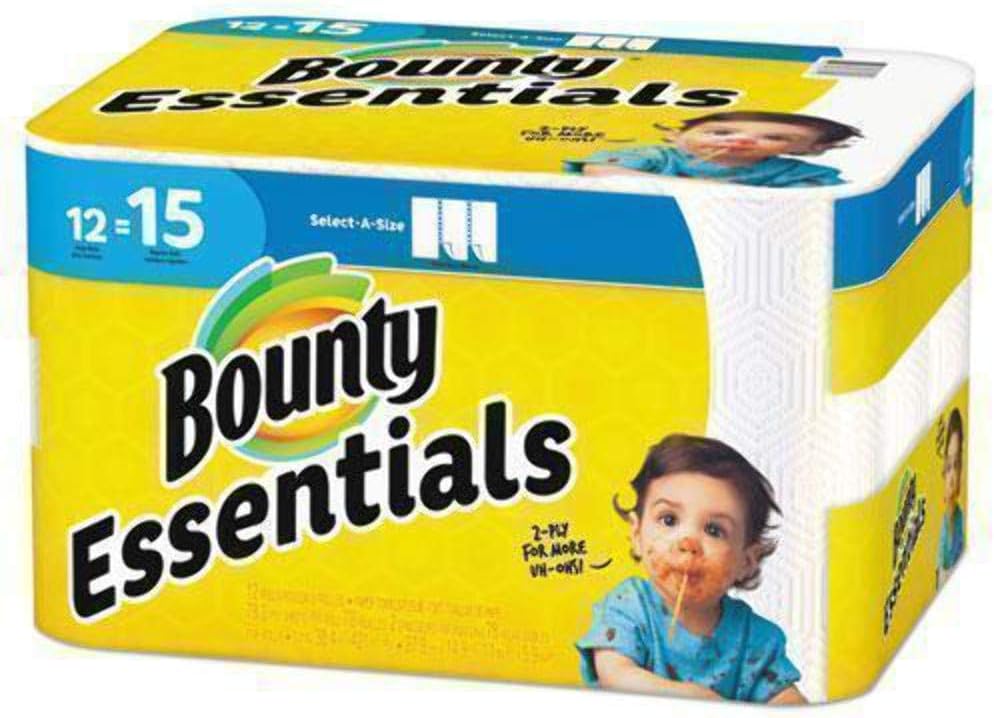 Bounty Essentials Select-A-Size Paper Towels - 2-Ply, 78 Sheets/Roll | 12 Rolls per Carton