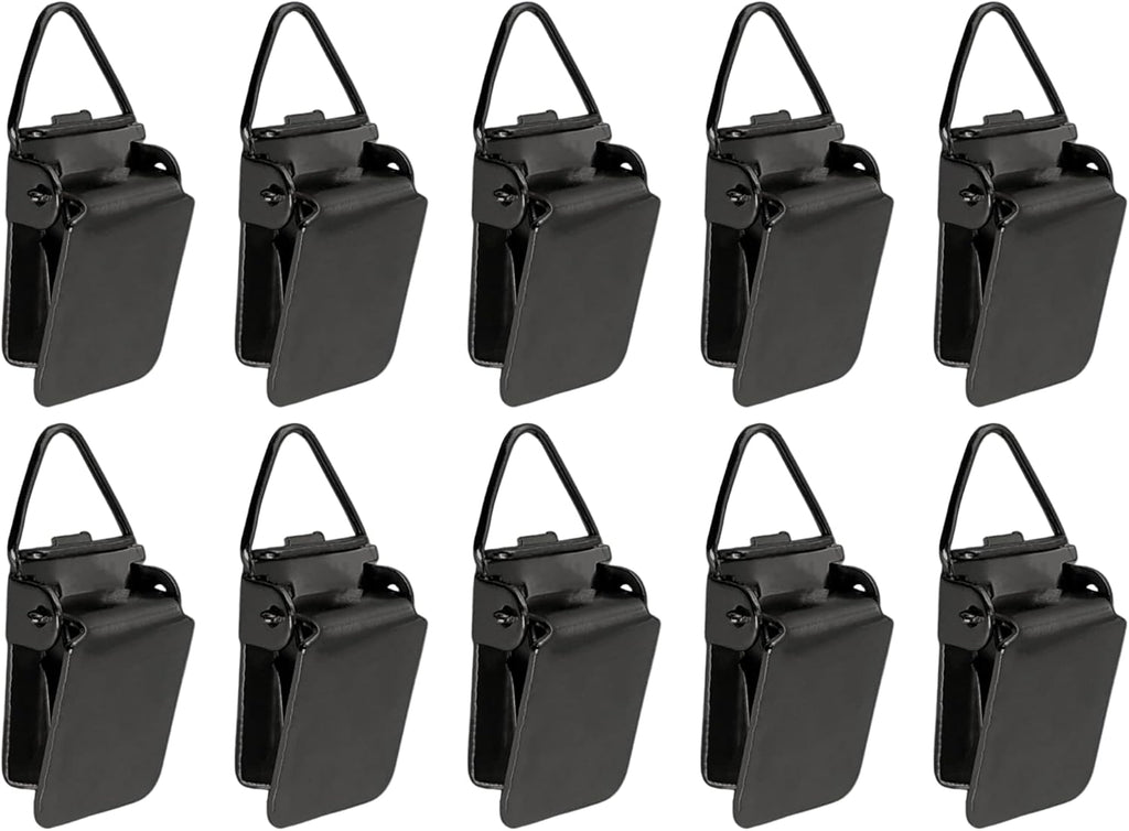 Wise Linkers Hanging Clips - Medium Power Triangle Back Clips for Tapestry, Rugs & Paintings | Pack of 10 (Black)