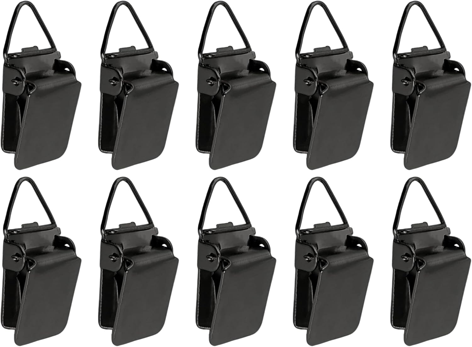 Wise Linkers Hanging Clips - Medium Power Triangle Back Clips for Tapestry, Rugs & Paintings | Pack of 10 (Black)