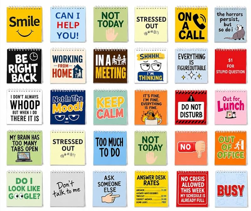 Funny Desk Sign with 33 Flip-Over Messages – Unique Office Cubicle Decor