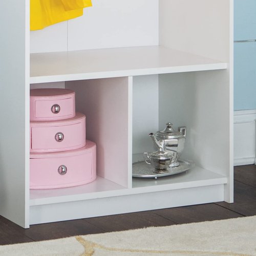 ClosetMaid KidSpace Wood Storage Locker, 2 Cubby Cube Compartments, Open Storage, 3 Hooks, for Coats, Backpacks, Jackets, White Finish