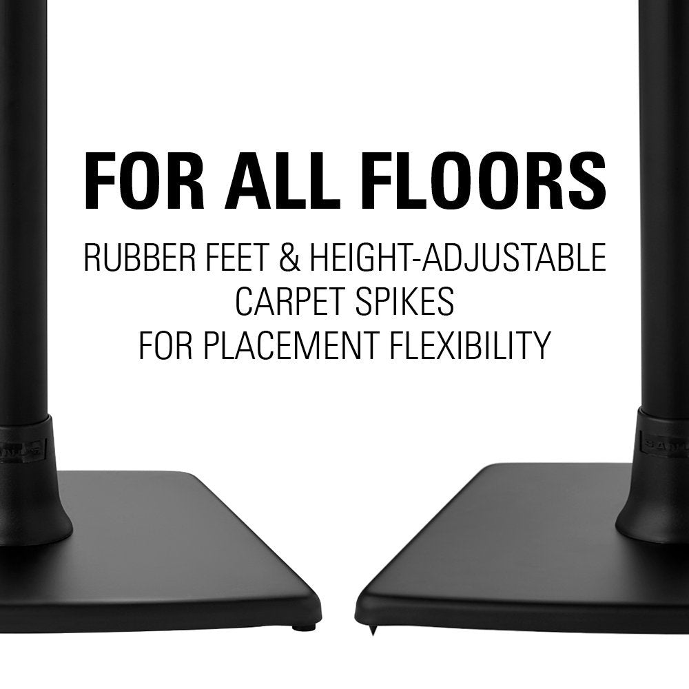 Sanus Wireless Sonos Speaker Stand for Sonos One, Play:1, & Play:3 - Audio-Enhancing Design with Built-in Cable Management - Single Stand (Black) - WSS21-B1