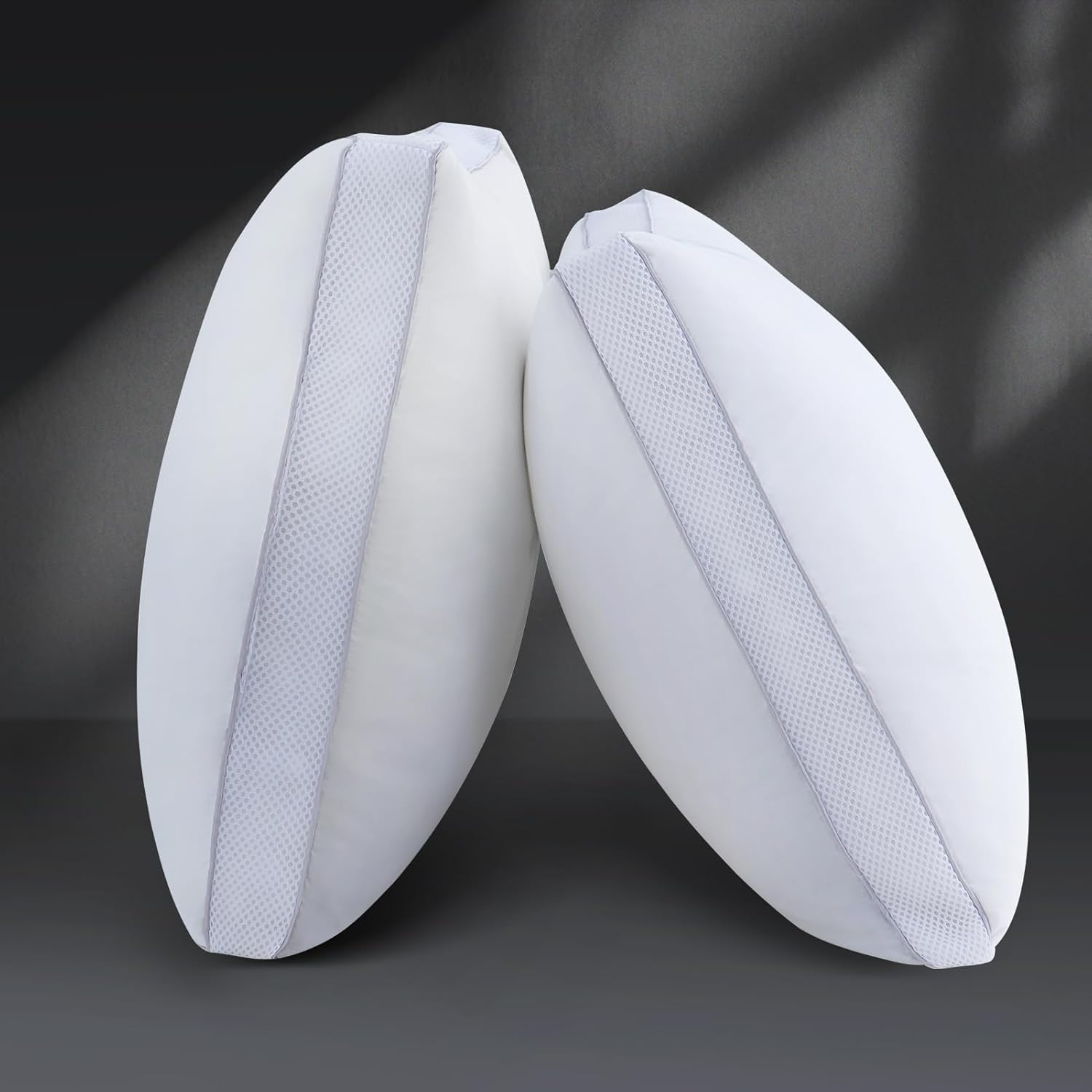 Yalamila Goose Down Bed Pillows Queen Size Set of 2 (White), Hotel Collection Pillows for Sleeping, Gusseted Pillow for Side, Back, or Stomach Sleepers, 20" x 30"