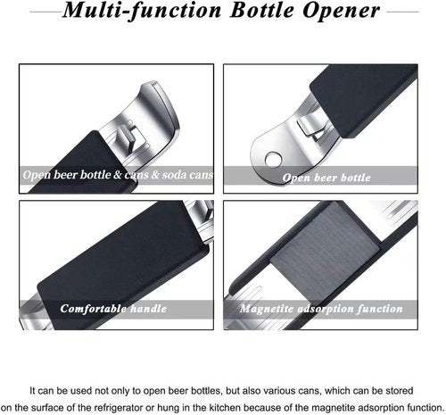 HANCELANT Magnetic Bottle Openers - Classic Stainless Steel Can Tappers for Camping | Set of 3