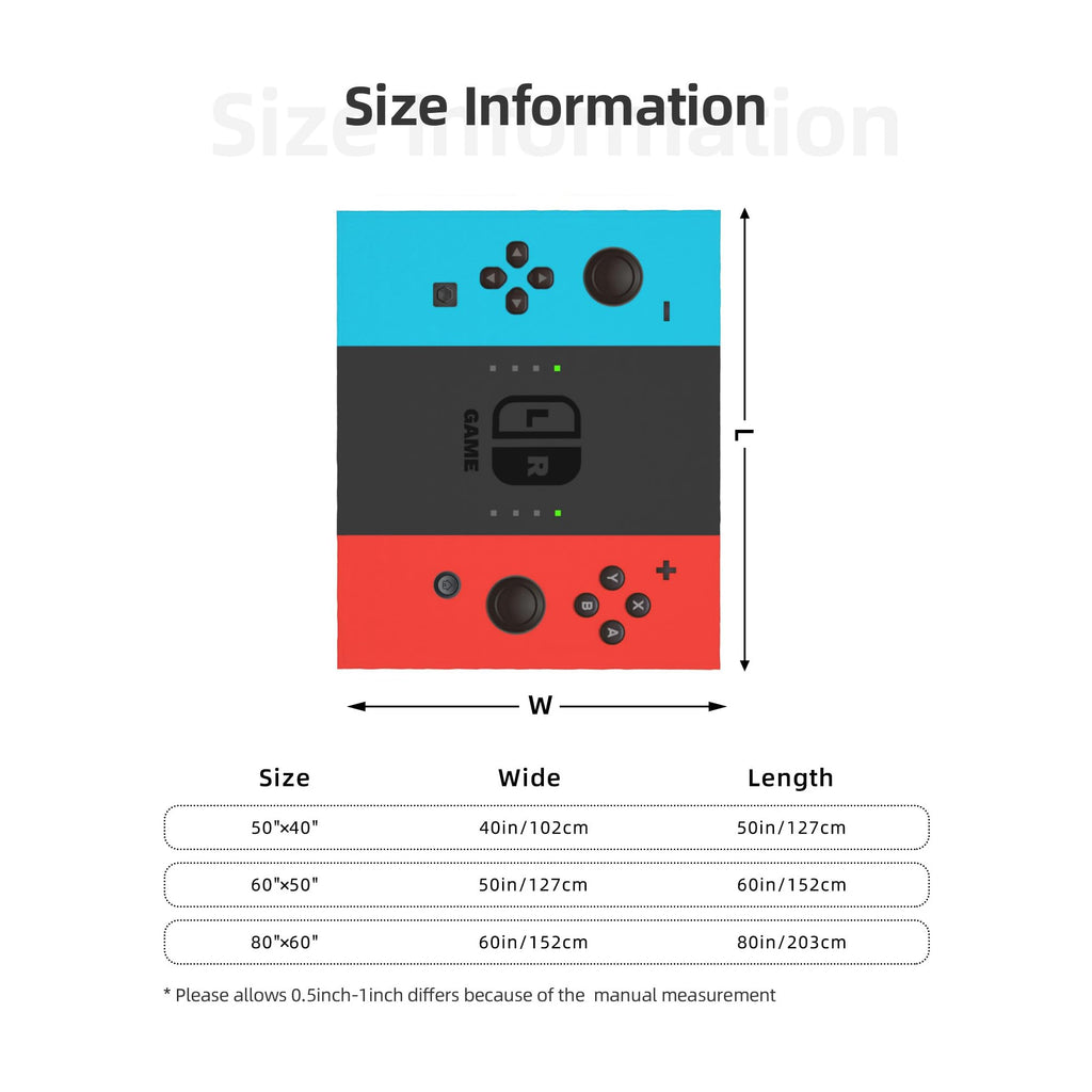 WIBUE Gamer Throw Blanket - Gifts for Teen Boys, Boyfriend, Men, Kids, Video Game Lovers - Gaming Room Decor (50"x40")