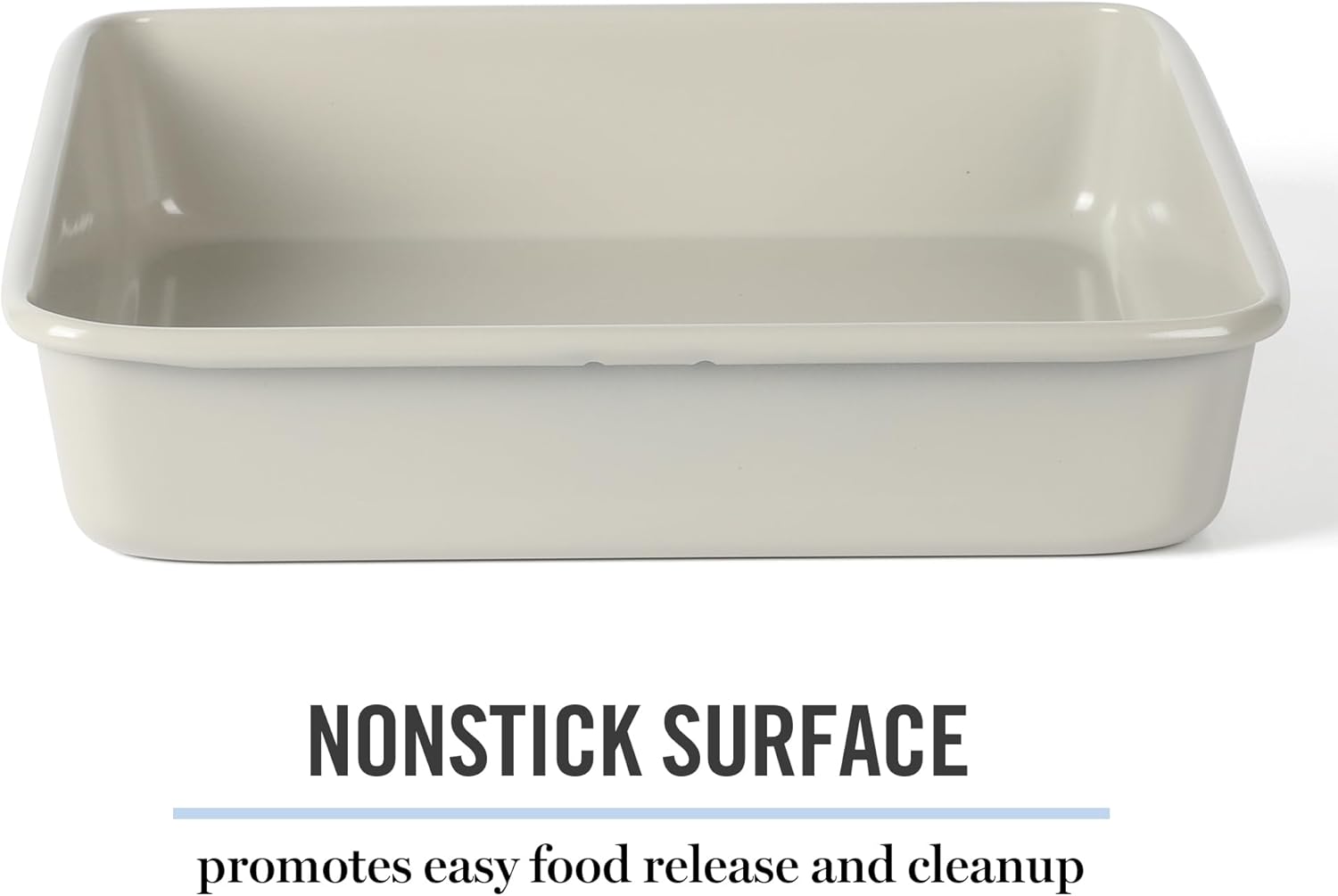 Martha Stewart Gallen 9-Inch Square Nonstick Cake Pan - Durable Carbon Steel for Even Baking, Cool Grey