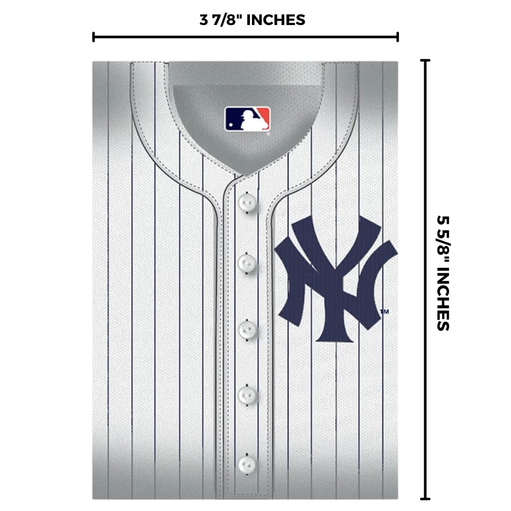 New York Yankees Invitation & Thank You Card Set (3.88" x 5.63") - Premium Multicolor Cardstock & Eye-catching Designs, Perfect For Game Day Celebrations & Themed Parties - Pack Of 16