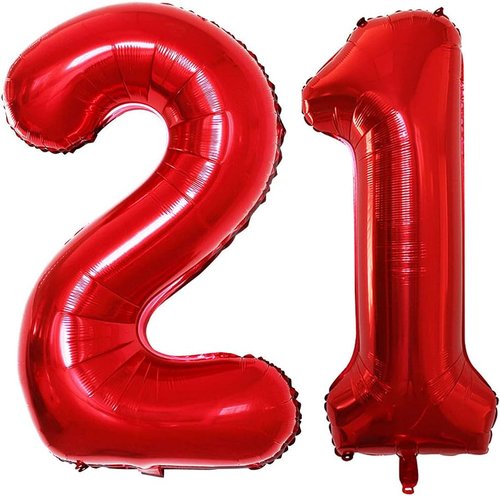 GOER Jumbo Number 12 Balloons - 42 Inch Foil Helium Balloons for 12th Birthday Party Decorations (Red)