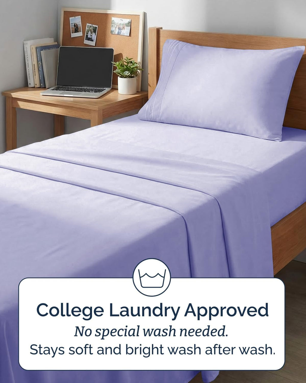 Regine Switzerland Twin XL Sheet Set - Comfy Cooling Bedding - Soft, Wrinkle-Free, Deep Pockets - Lavender