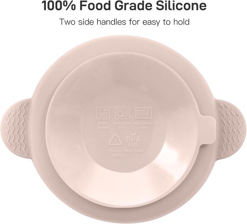 Eascrozn Silicone Baby Feeding Set - 3 Suction Bowls & 3 Spoons | BPA-Free, Dishwasher Safe
