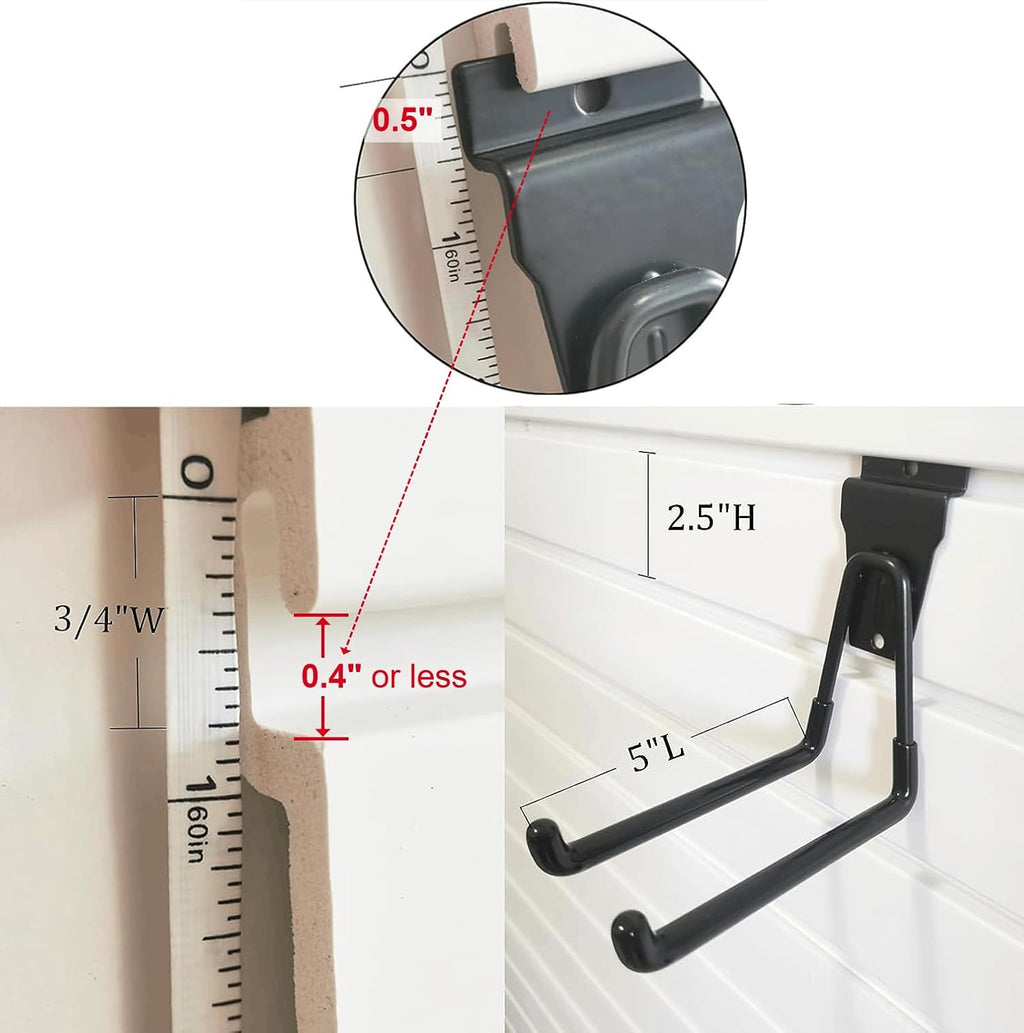 Proslat Heavy Duty Slatwall Hooks - 14 Pack Multi-Size Garage Wall Organizer for Efficient Storage