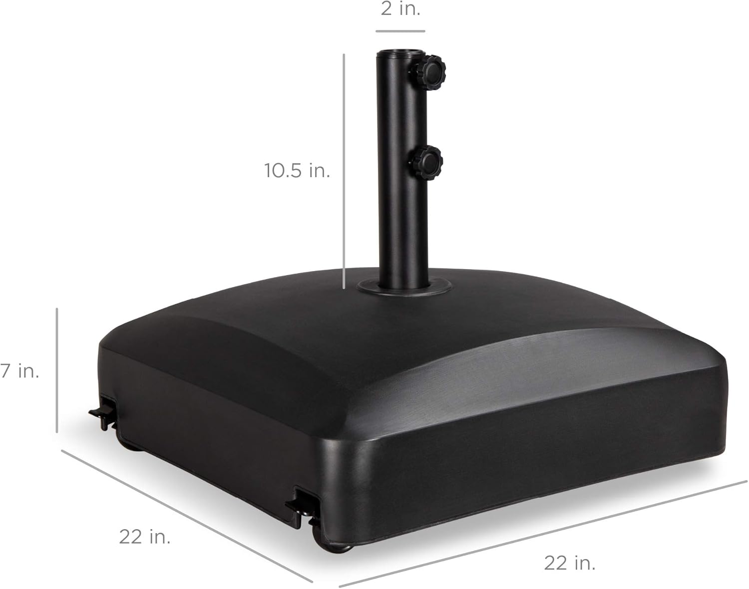 Best Choice Products Fillable Mobile Umbrella Base - Heavy Duty 123lb Capacity, Wind-Resistant Design, Black