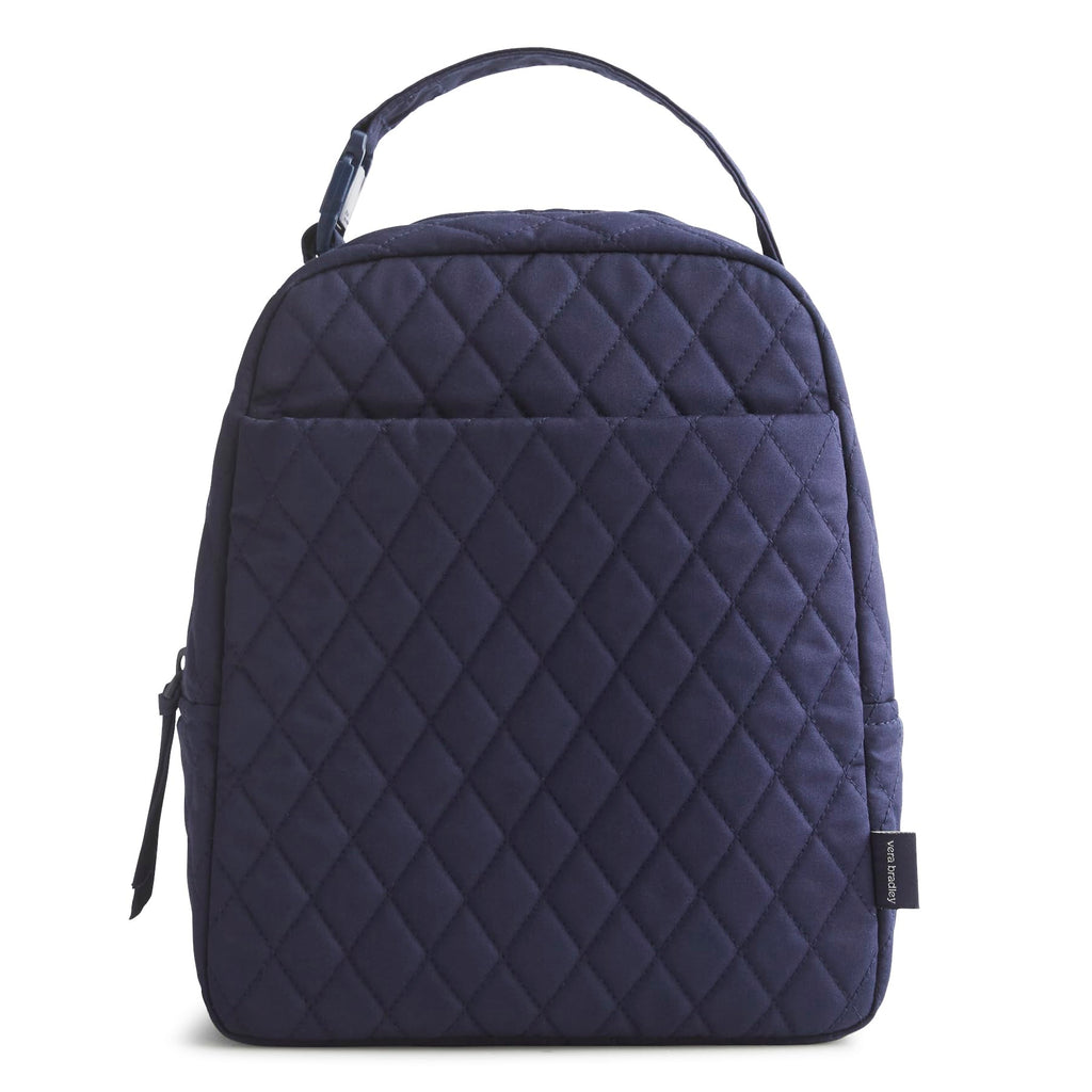 Premium Cotton Large Lunch Bag, Peacoat, One Size