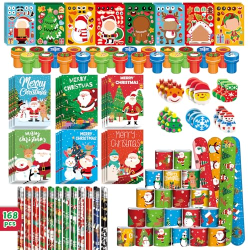 Christmas Party Favors for Kids 24-Pack Stationery Set Holiday Gift Bag Fillers