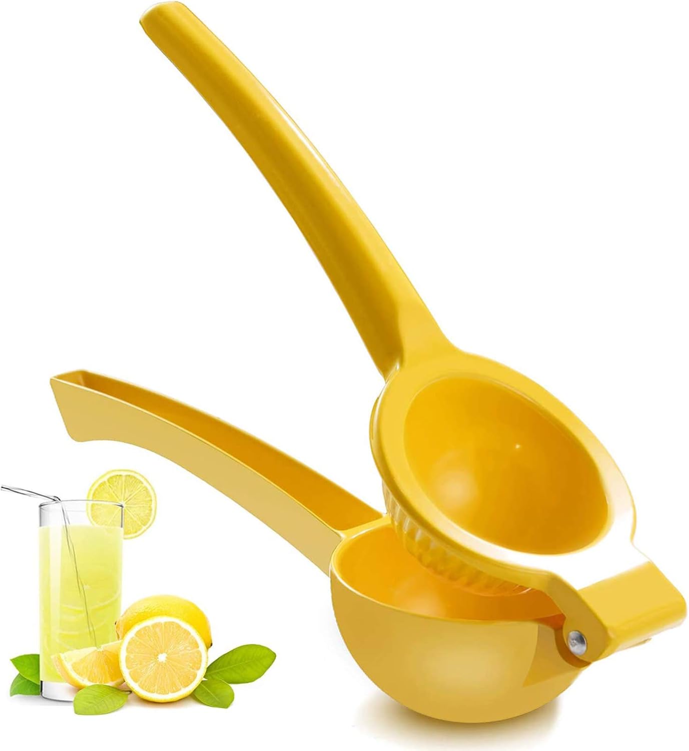 Skiennix Manual Citrus Juicer - Professional Lemon & Lime Squeezer | Durable Metal Design (Yellow)