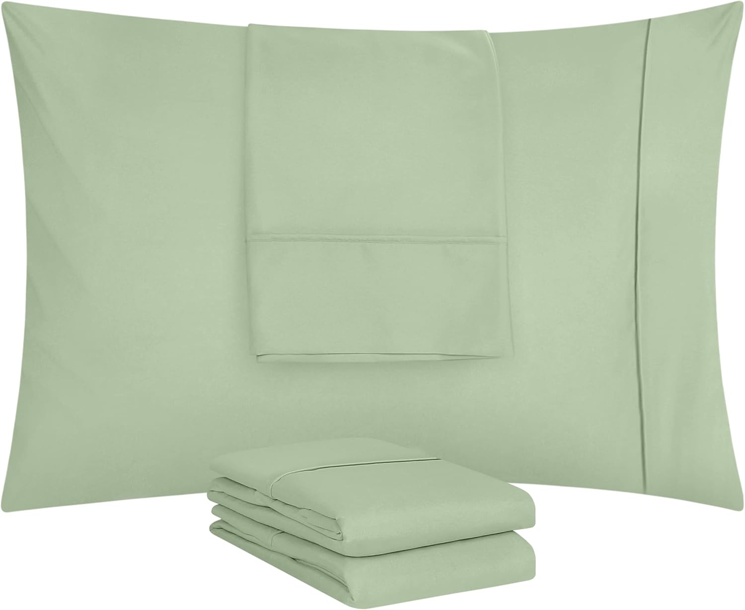 Utopia Bedding Queen Pillow Cases - Soft Brushed Microfiber - Pack of 4 | Fade Resistant 20 X 30 Inches (Sage)