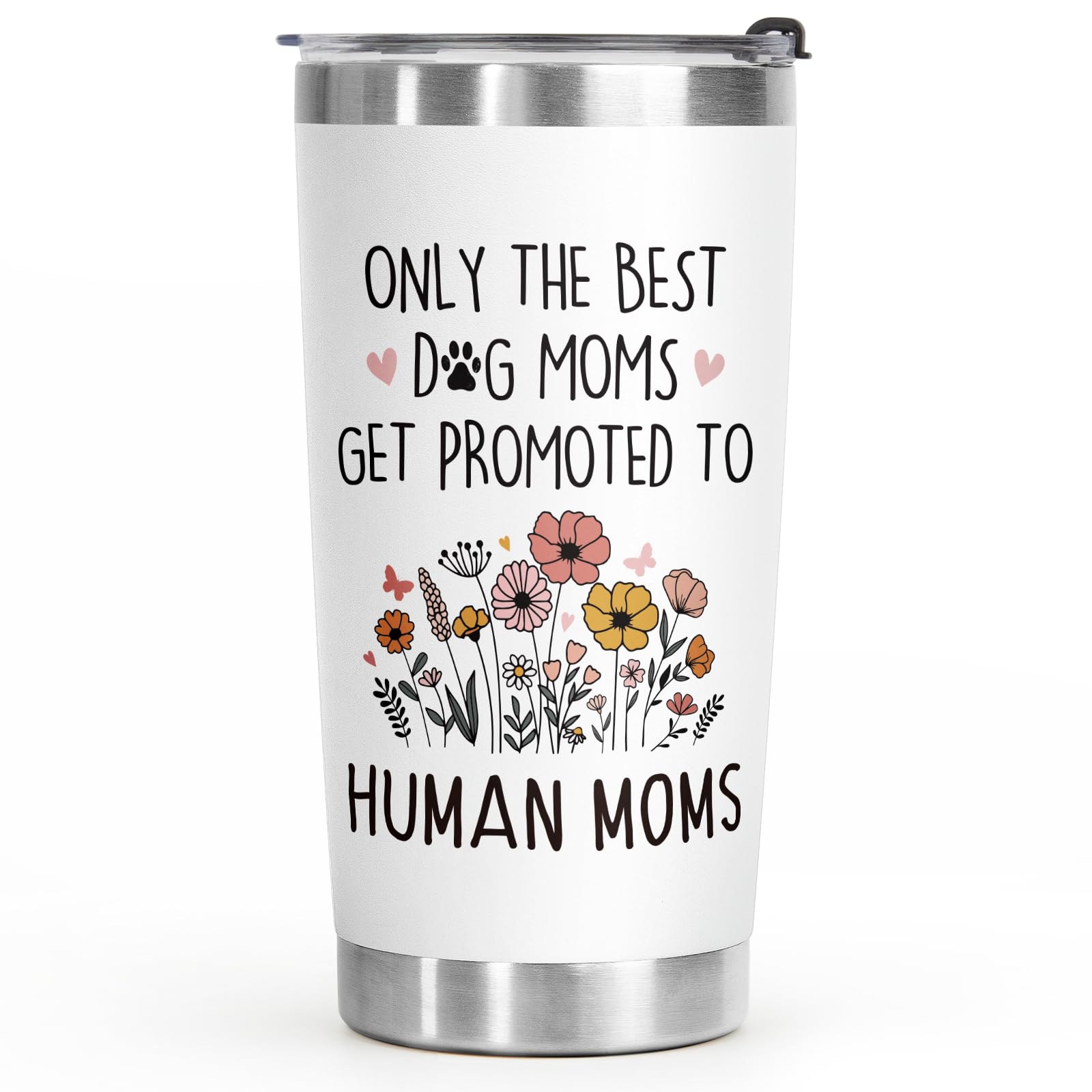 BaubleDazz Mothers Day Gifts for New Mom, Mom to be Gift, First Time Moms, Mama, Mommy To Be, Congrats On Pregnancy Gift for Wife Daughter Friend, Only the Best Dog Moms Get Promoted to Human Moms