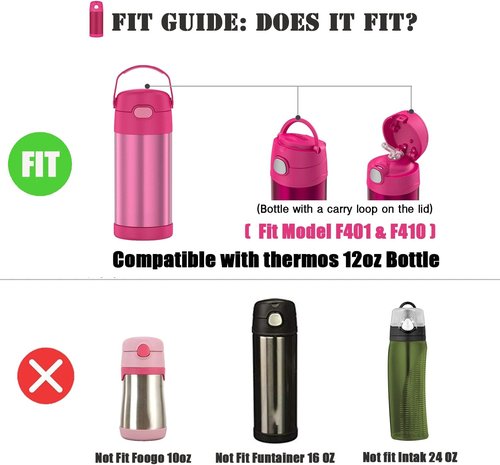 Greant Replacement Straws for Thermos 12oz Bottle - 2 PCS Compatible with F401 & F410 Models