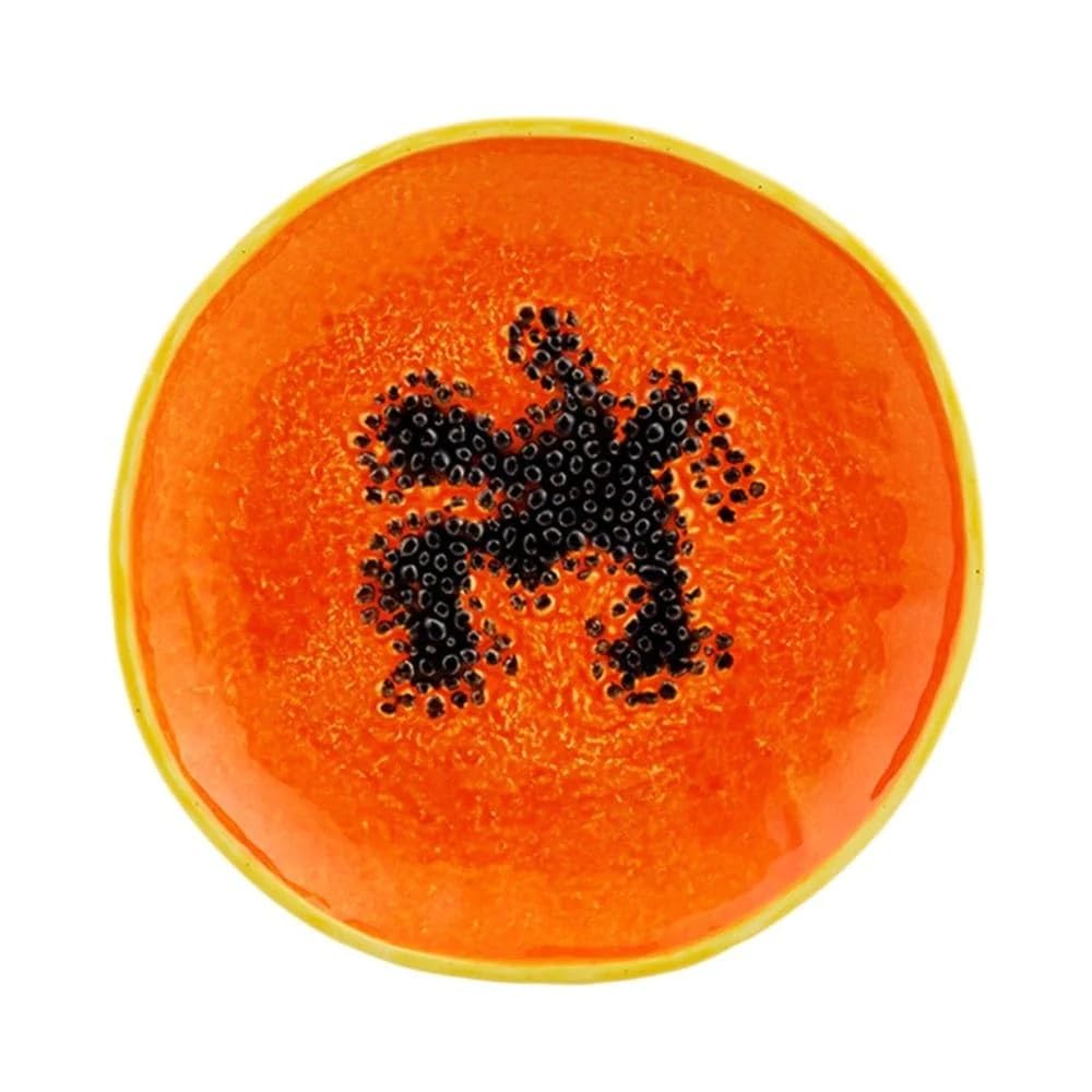 Vista Alegre Bordallo Pinheiro Tropical Fruits Dessert Plate Papaya 9"
