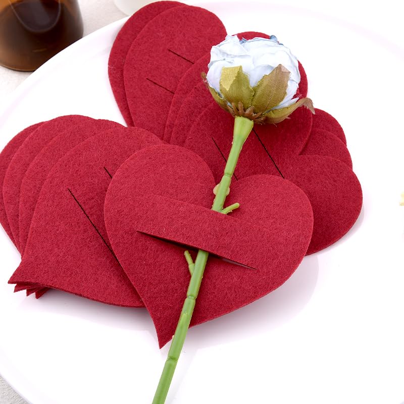 Valentine's Day Heart Shaped Silverware Holders - 10 Pcs Set