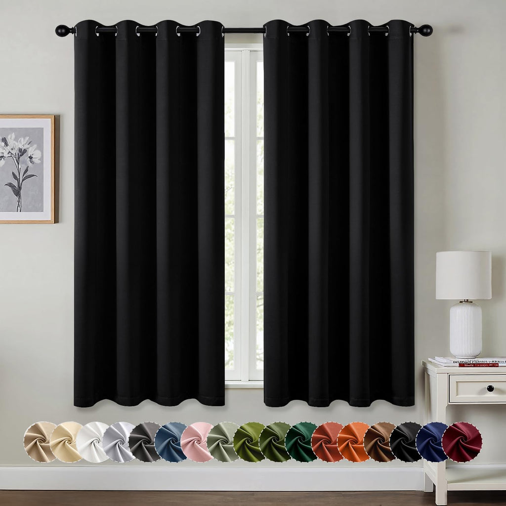 MIULEE Blackout Curtains - Thermal Insulated Room Darkening Drapes | 63-Inch Grommet Panels, Noise Reduction